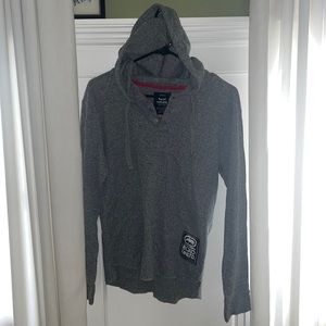 ECKO UNLTD GREY HOODED THERMAL LIGHTWEIGHT BUTTONED TOP SIZE S